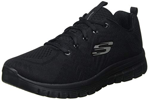 Skechers Damen Graceful Get Connected Sneaker,Black Mesh Trim, 39 EU