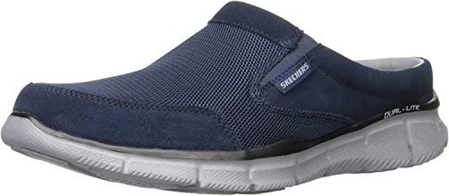 Skechers Herren Equalizer Coast To Coast Sneaker, Navy Suede Mesh Trim, 43 EU