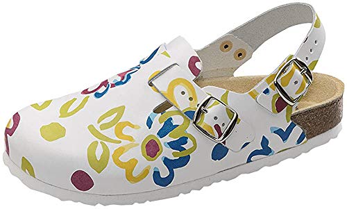 Weeger Clog m. Fersenriemen weiss Multi Gr. 38