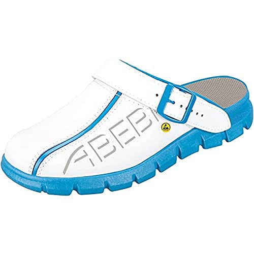 Abeba 37312-40 ESD Arbeitsschuhe Dynamic Clogs weiß blau mit ESD-Kennzeichnung in Größe 40
