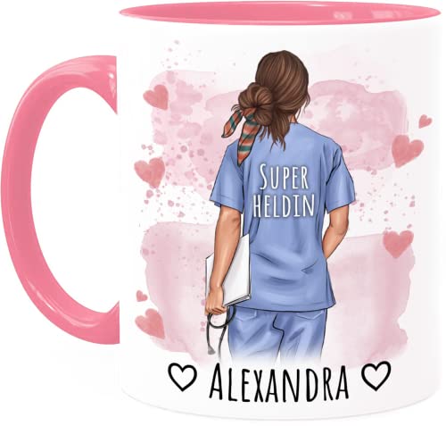 Tassenliebling® Krankenschwester Geschenk personalisierte Tasse Rosa - Überraschung für Altenpflege Arzthelferin Medizinische Fachangestellte MFA Nurse