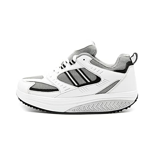 Mapleaf Orthopädische Schuhe Sportschuhe Damen Herren Turnschuhe Walking Schuhe Fitnessschuhe Laufschuhe Plateau Sneaker Damen Orthopädische Schuhe Gesundheitsschuhe Weiß Grau Größe 41