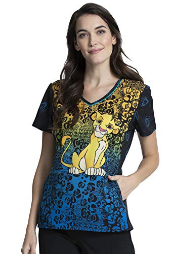 Tooniforms V-Neck Kasack, Schlupfhemd mit Motiv Born to Rule Simba Lion King (2XL)