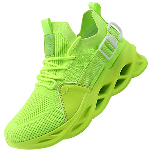 AARDIMI Herren Laufschuhe Fitness straßenlaufschuhe Sneaker Sportschuhe atmungsaktiv Anti-Rutsche Gym Fitness Schuhe (Grün, Numeric_43)
