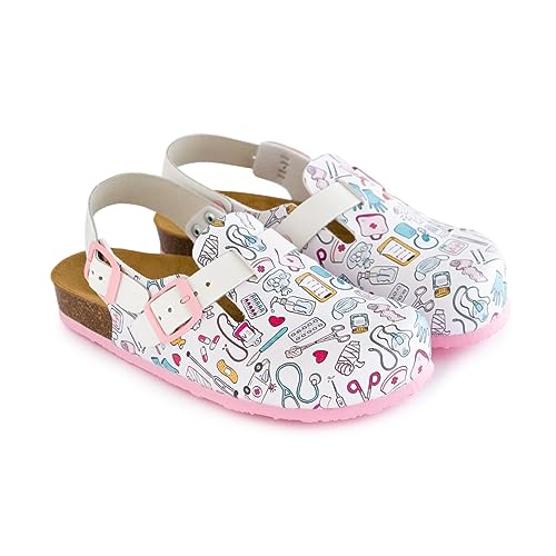Haikon Hada Nursing Rose Clogs Bio Pflege & Medizin, Bedruckt, 40/41 EU