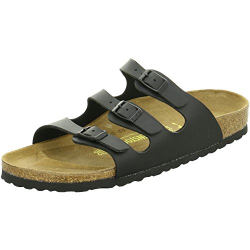 Birkenstock Classic Damen Florida Birko-Flor Softfootbed Pantoletten, Schwarz (Schwarz), 38 EU