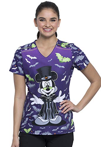Cherokee Schlupfhemd Kasack mit Mickey Vamp Motiv Bedruckt,V-Ausschnitt, 100% Baumwolle (M)