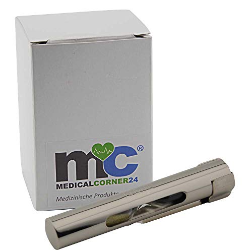 Medicalcorner24 MC24® Sanduhr Schwesternuhr Pulsuhr Kitteluhr Uhr Krankenschwester, mit Clip, 1/4 Min, 15 Sek