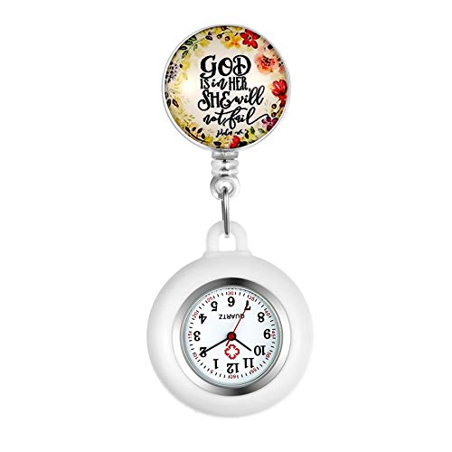 Avaner Krankenschwesteruhr Pflegeruhr Analog Quarzwerk FOB Ansteckuhr mit Pin/Clip Arzt Doktor Medical Taschenuhr aus Silikon