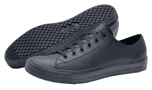 Shoes for Crews Delray, Schuhe für die Arbeit für Damen und Herren mit Rutschfester Außensohle, Wasserabweisend und Federleicht, Schwarz