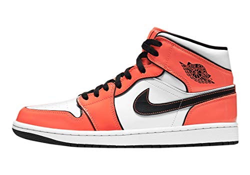 Nike Air Jordan 1 Mid DD6834-802 Herren-Sportschuhe, Orange/Schwarz-Weiß (Turf Orange/Black White), Rasen orange/schwarz-weiß, 45 EU