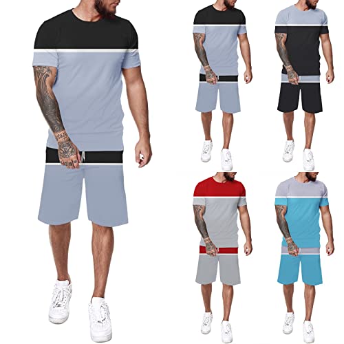 Englische Anzüge 2-teiliges Sport-Set für Herren, T-Shirt und Shorts, Mesh-Trainingsanzug-Outfits Hosen Anzug Herren