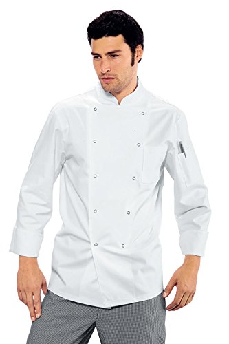 Robinson Kochjacke mit Drucknöpfe weiß Größe M