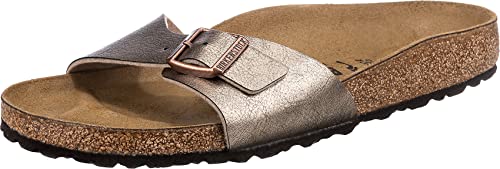 BIRKENSTOCK Madrid BF Damen,Frauen Sandalen,Slides,atmungsaktiv,angenehm,eine Schnalle,Graceful Taupe, EU39