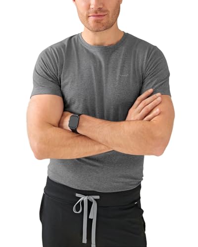 CLINIC DRESS T-Shirt | KAERE | T-Shirt für Herren | 95% Baumwolle | 60 Grad Waschbar | dunkelgrau Melange M