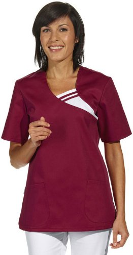 Leiber Damen-Schlupfjacke 1/2 Arm 08/1255 mit kontrastfarbigem Einsatz, Beere, Gr:-M