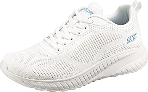 Skechers Damen BOBS Squad Chaos FACE Off Sneaker, White Engineered Knit, 39 EU