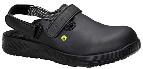 ELTEN Clog MICHEL black ESD SB, Herren, Textil, Stahlkappe, leicht, klassisch, Schwarz, Größe: 45