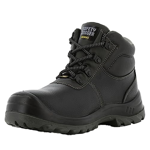 SAFETY JOGGER mit Stahlkappe Herren Leicht - S3 / S1P Arbeitsschuh für Damen, rutschfeste Pannensichere Stahlsohle, Stoßdämpfender, Wasser- und Ölabweisender Sicherheitsstiefel, 44 EU Bestboy Schwarz