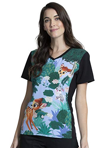 CHEROKEE Tooniforms V-Neck Kasack, Schlupfhemd mit Motiv Bambi (2XL)