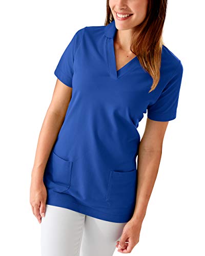 CLINIC DRESS Longshirt Damen Shirt mit 60% Baumwolle königsblau 50/52