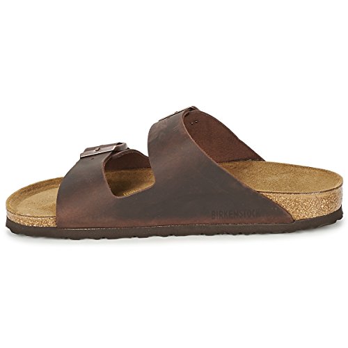 Birkenstock Classic Herren Arizona Leder Pantoletten, Braun (Habana), 37 EU