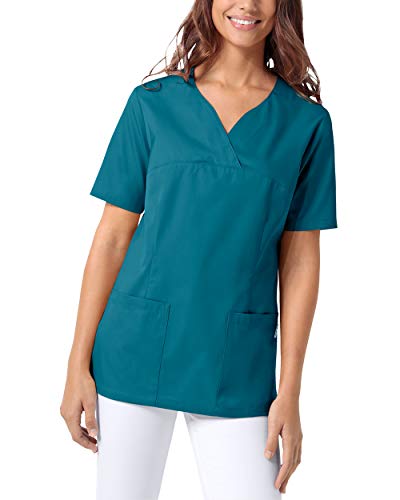 CLINIC DRESS Schlupfkasack Damen Kasack für die Pflege 1/2 Arm Regular Fit Länge ca. 70 cm 50% Baumwolle 95 Grad Wäsche Petrol M