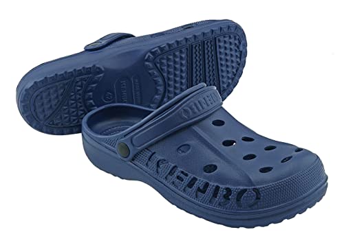 Kenbo Clogs Gartenschuhe Badeschuhe Pantoletten Hausschuhe Freizeit Praxis Gr. 36-49 (Navy, eu_Footwear_Size_System, Adult, Numeric, medium, Numeric_40)