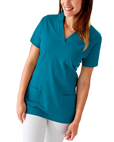 CLINIC DRESS Longshirt Damen Shirt mit 60% Baumwolle Petrol 38/40