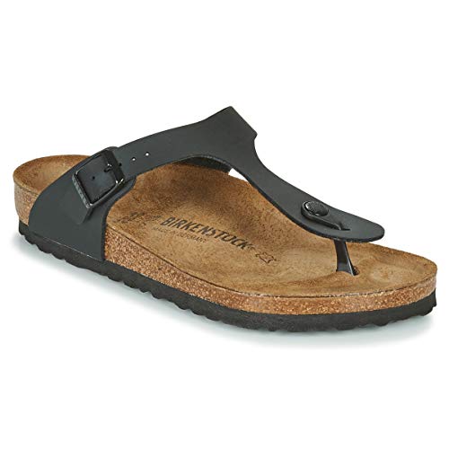 BIRKENSTOCK Gizeh, Damen Pantolette, schwarz(schwarz), Gr. 41