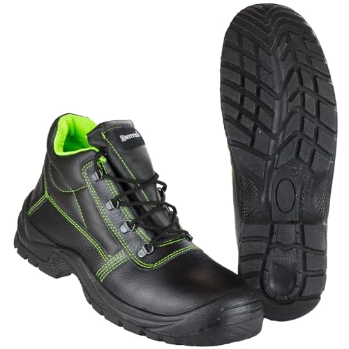 SAFETYTEX Sicherheitsschuhe S3 Stahlkappe Leder Arbeitsschuhe schwarz Schnürstiefel Halbschuhe leicht ergonomisch rutschhemmend, Schnürstiefel, 42