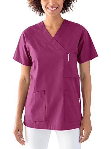 CLINIC DRESS Schlupfkasack Kasack Damen für Krankenpflege und Altenpflege 50% Baumwolle 95 Grad Wäsche Berry M