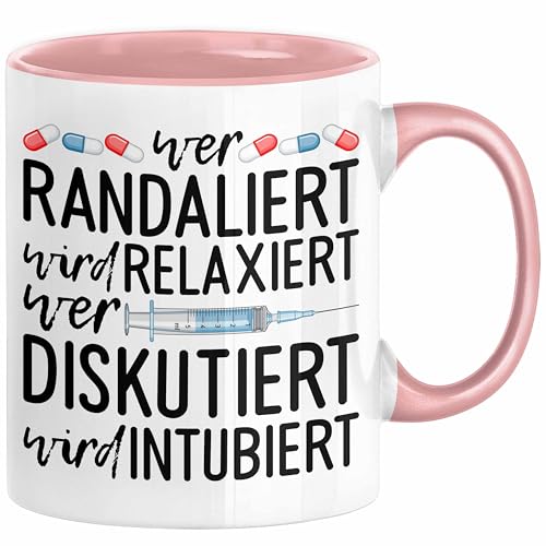 Trendation - Krankenschwester Tasse Geschenk Propofol Spritze Geschenk Krankenschwestern Kaffeetasse Arzt Ärtzin Arzthelferin (Rosa)