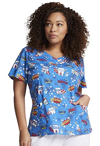 Dickies EDS DK721 Damen-Schlupfkasack, V-Ausschnitt, Super Smile, XX-Small