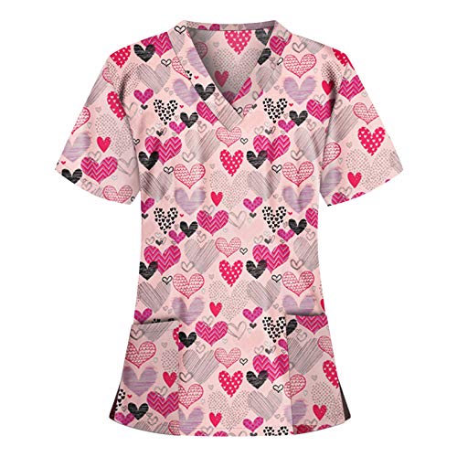 Sizoer Kasack Damen Pflege Günstig Kasack Weiss Damen Smart Uniform Kasack Slim Fit Tee T-Shirts für Krankenschwester, Zahnarzt, Ärzte, Dienstmädchen, Studenten, Tiermediziner