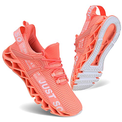 Vivay Damen Laufschuhe Walking Athletic fAr Frauen Casual Slip Fashion Sports Outdoor-Schuhe, Orange, 38 EU