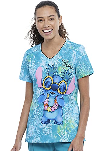 CHEROKEE Damen Kasack, Schlupfhemd mit Lilo und Stitch Aufdruck, Tooniforms (XXS)