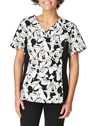 Tooniforms Damen Cherokee V-Ausschnitt Knit Panel Top Big Minnie, Big Minnie, X-Klein