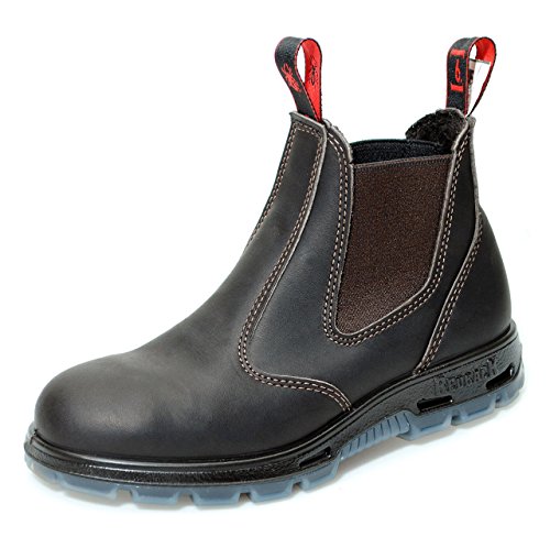 Redback USBOK Safety Work Boots aus Australien - mit Stahlkappe - Unisex + Lederpflege | Claret Brown | UK 10.0 / EU 44.0