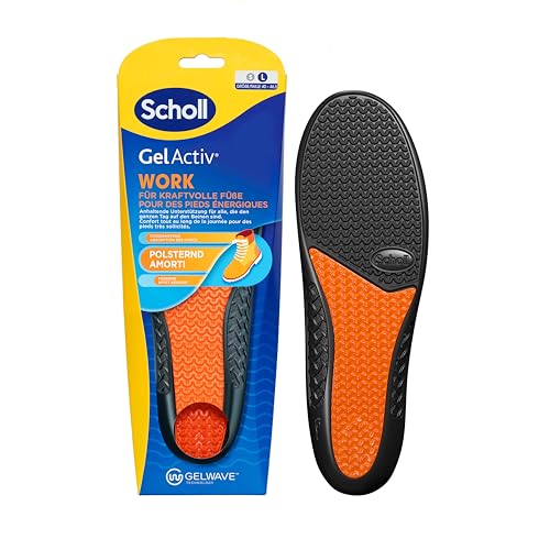 Scholl GelActiv Einlegesohlen Work für Arbeitsschuhe in 40-46,5 – Für stark beanspruchte Füße, Stoßdämpfung und komfortable Polsterung den ganzen Tag