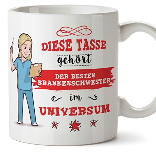 Mugffins Krankenschwester Tasse/Becher/Mug Geschenk Schöne and lustige kaffetasse - Diese Tasse gehört der besten Krankenschwester im Universum - Keramik 350